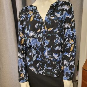 Fairy whimsy Street One Blooming Star Bamika Floral Long‎ Sleeve Blouse Size M